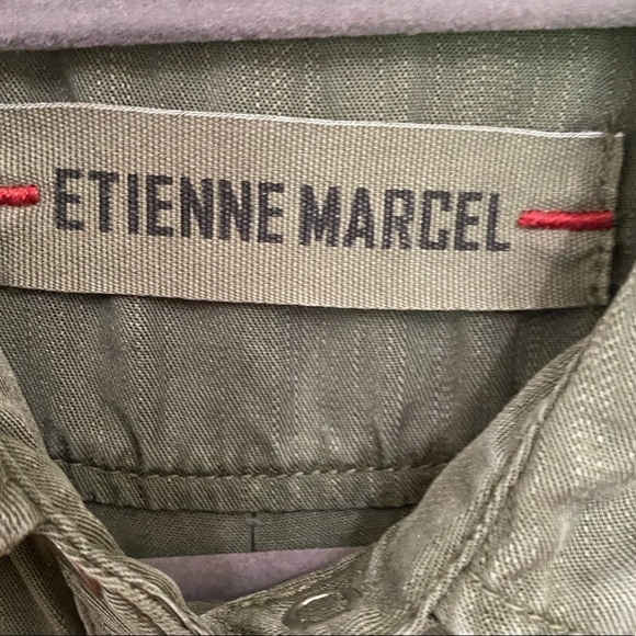 Etienne Marcel Military Green Lyocell Tunic Mini Dress - Picture 6 of 8